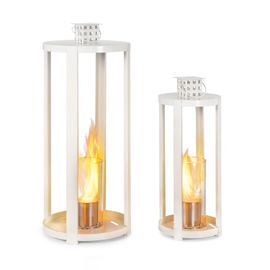 Lanterne à éthanol - Blumfeldt - Fiamme Cilindro - brûleur 0,3 litre - durée de combustion 4h - Blanc