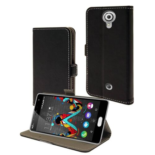 Etui portefeuille noir pour Wiko u feel lite