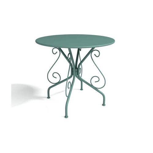 Table De Jardin En Métal Façon Fer Forgé - Vert Amande - Guermantes