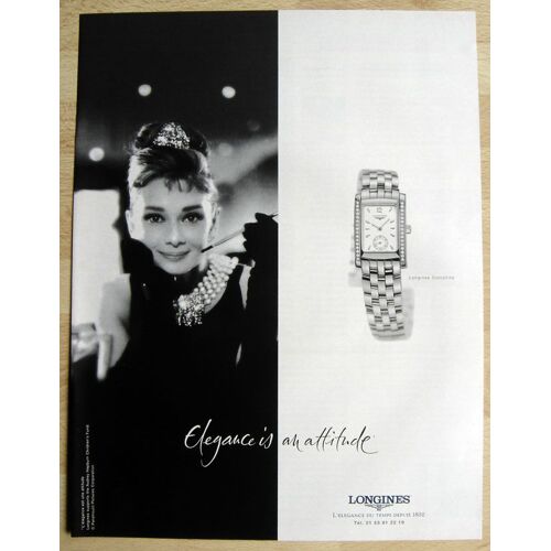 Publicité Papier - Montre Longines Avec Audrey Hepburn De 2001