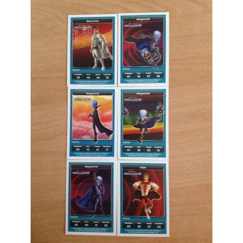 Megamind + Titan + Megamind + Megamind + Metroman + Megamind (Cartes Carrefour Dreamworks)