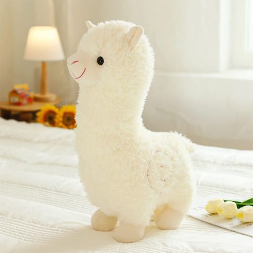 Alpaga Peluche - Blanc Alpaga - Petit Jouet En Peluche - Pour Garçons Et Filles, Cadeau De Noël D'anniversaire (25cm)