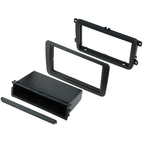 Facade Autoradio 1din Seat Leon/ Vw Golf 5/ Golf 6/ Skoda Octavia - Noir - Avec Vide-Poche