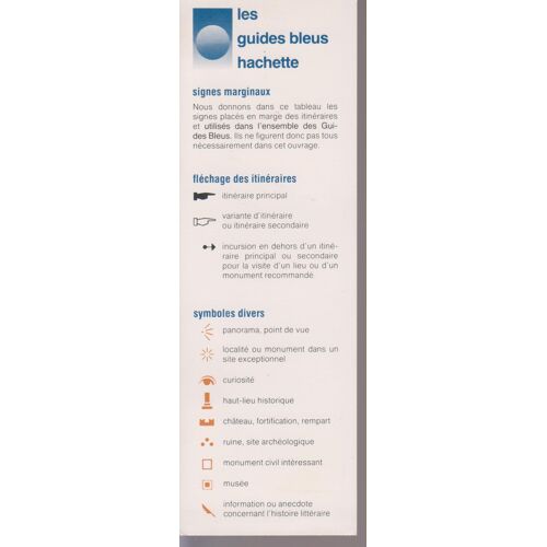 Marque-Page : Editions Hachette, Les Guides Bleus