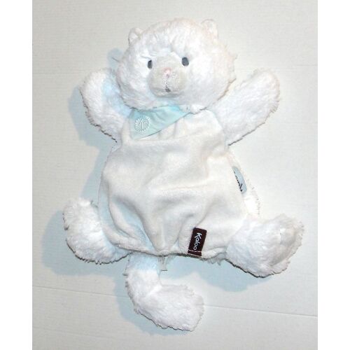 Doudou Chat Marionnette Kaloo - Peluche Chat Foulard Bleu Pastel