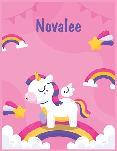 Novalee: Unicorn Notebook Personal Name Wide Lined Rule Paper | Notebook The Notebook For Writing Journal Or Diary Women & Girls - Gift For Birthday, For Student | 162 Pages Size 8.5x11inch