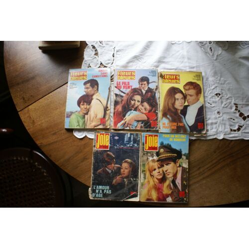 Lot De 5 Photoromans Fleurs Bleues Et Joies