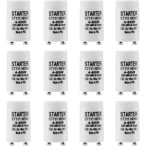 12 Pièces Starter Neon, St111 Ampoule Tube Fluorescent Starter, 4-65w Led Starter, 220-240v Starters Pour Tubes Fluorescents, Pour Tubes Fluorescentes Lampes, Tube Led[Amp746439]