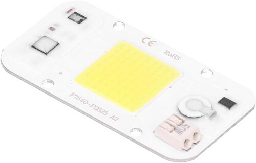 KAL-Puce Led, 20W / 30W / 50W Panneau De Lampe À Puce Cob Led 20W / 30W / 50W 220V, Whit/Lumière Chaude/Spectre Complet, Sans Soudure, Pour La Circulation/Paysage/Éclairage(Lumière Blanche 50W)