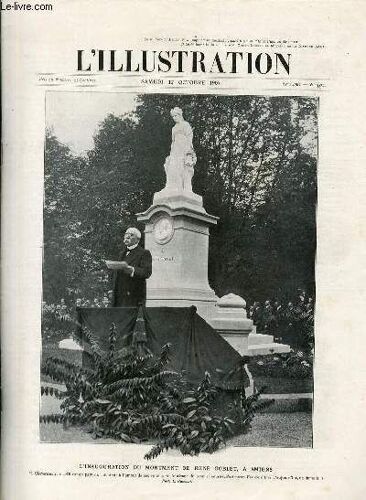 L'illustration Journal Universel N° 3372 - Gravures: L'inauguration Du Monument De René Goblet, À Amiens (Photo De L.Hacquart) - L' Ouverture Du Bois, Une Novice Par L.Sabattier - La Peste À ...