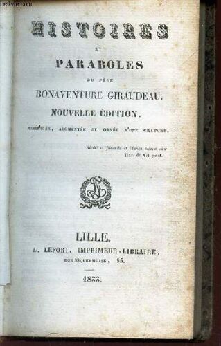 Histoires Et Paraboles Du Pere Bonaventure Giraudeau / Nouvelle Edition