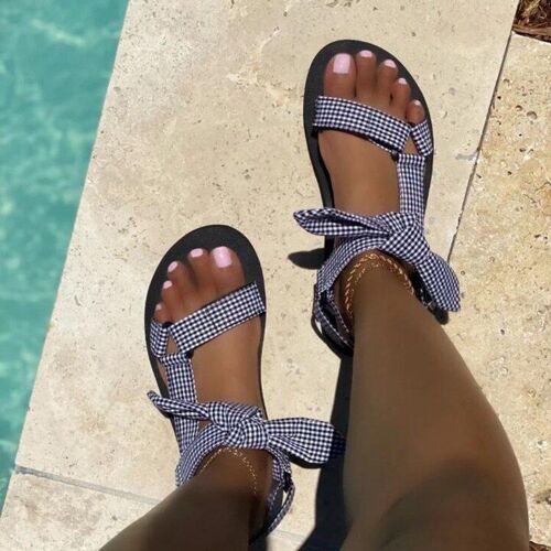 Sandales Plates Pour Femmes, Grande Taille, Chaussures , Corde De Chanvre, Ensemble De Pieds, Plage, Pantoufles Décontractées Pour L'extérieur,