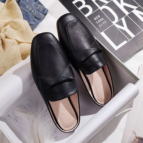 Sandales Plates Muller Pour Femmes, Pantoufles D'extérieur Chaussons Pour Femmes, Chaussures La Mode En Cuir Chaussons Pour Femmes,