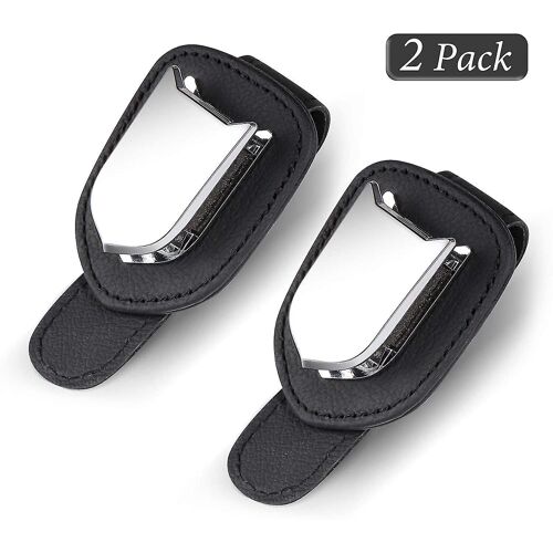 2 Pack De Porte-Lunettes Pour Visière De Voiture, Support De Lunettes De Soleil Avec Clip De Carte De Billet Pour Voiture