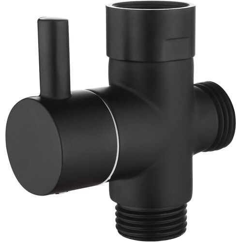 Vanne d'arrêt en laiton à 3 voies Valve g 1/2 vanne d'arrêt pour douche de salle de bain Douche à main, Noir
