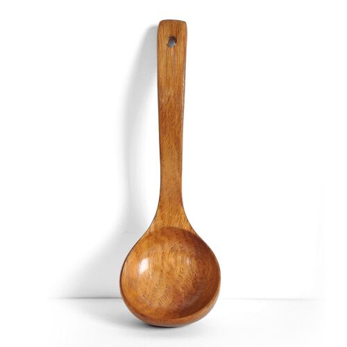 Louche En Bois Naturel Manche Long Cuillère En Bois Ustensiles De Cuisine Pratique Fait À La Main Cuillère À Soupe Bouillie N9v