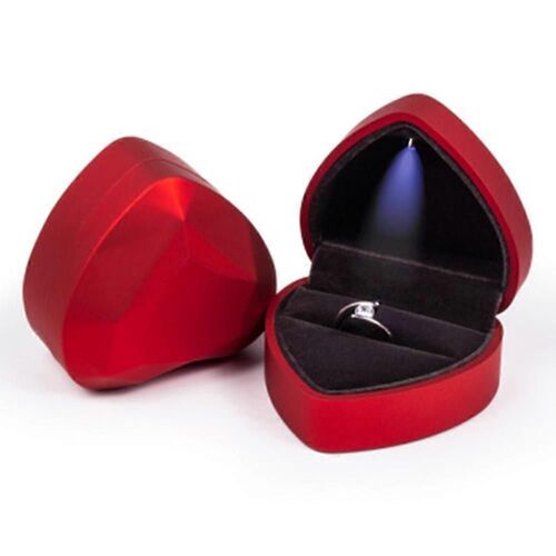 Boîte De Bague En Forme De Coeur Porte-Velours Bijoux Organisateur De Poitrine Boucles D'oreilles Boîte