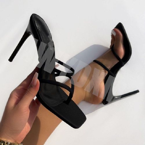Sandales Ouvertes Talons Hauts Pour Femme, Pantoufle Sexy Très Mode, Bout Ouvert, Idéal Pour Fête, Mariage, Modèle Styliste, Enfiler