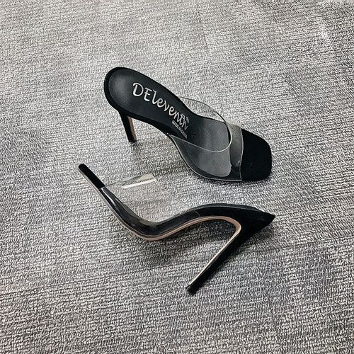 Sandales En Gelée De Pvc Bout Ouvert Et Talons Hauts Pour Femmes, Pantoufles Transparentes En Perspex, Chaussures Talons Clairs,nouvelle Collection