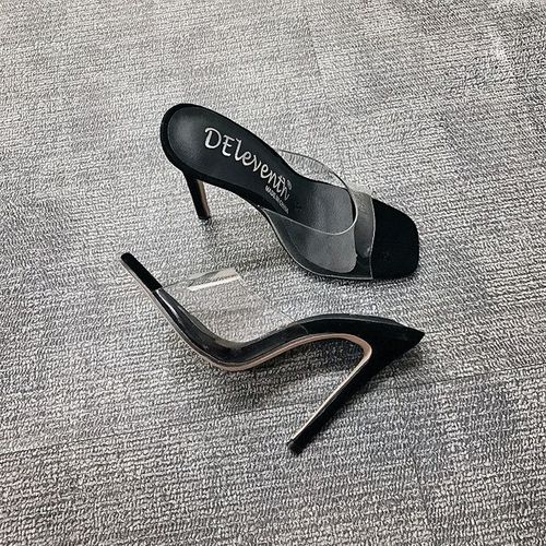 Sandales En Gelée De Pvc Bout Ouvert Et Talons Hauts Pour Femmes, Pantoufles Transparentes En Perspex, Chaussures Talons Clairs,nouvelle Collection