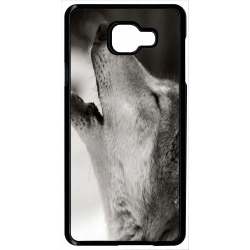 Coque Pour Smartphone - Loup Hurlant - Compatible Avec Samsung Galaxy A7 (2016) - Plastique - Bord Noir