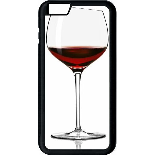 Coque pour smartphone - Verre de vin - compatible avec apple iPhone 6 Plus - Plastique - bord Noir