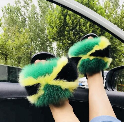 Sandales En Fourrure Pour Femmes, Chaussures De Luxe, Antidérapantes,té