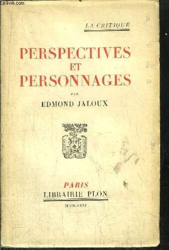 Perspectives Et Personnages - L'esprit Des Livres