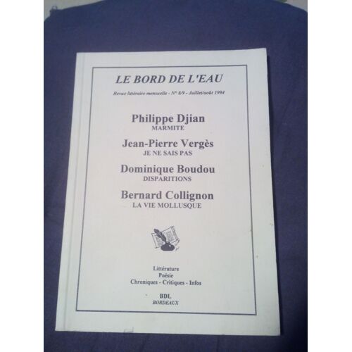 Le Bord De L'eau - Revue Litteraire Mensuelle - No 8/9