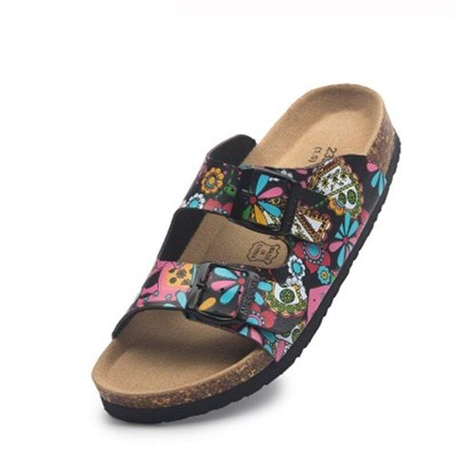 Sandales Décontractées Double Boucle Pour Hommes Et Femmes, Nouvelle Mode D'été, Pantoufles Plateforme En Liège, Amoureux Unisexes, Extérieur, Diapositives De Plage De Couleurs Mélangées