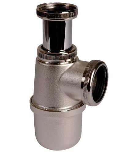 Siphon de lavabo et vasque r?glable en laiton Nickel? mat Valentin