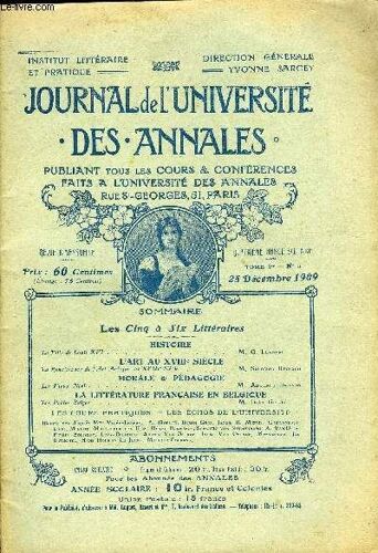 Journal De L'universite Des Annales Quatrieme Annee Scolaire N°2 - Histoirela Fille De Louis Xvi*..M.G.Lbnotrel¿Art Au Xviiie Sièclela Renaissance De Vart Antique Au Xvtjî0 Siècle M.Salomon ...