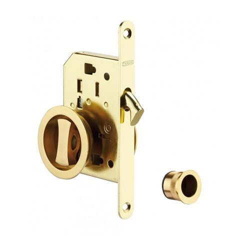 Serrure ? crochet ? cl? pour porte coulissante, laitonn? 2109 Thirard