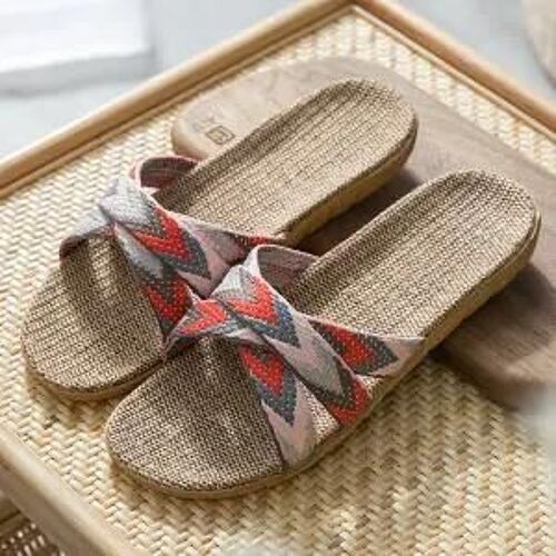 Pantoufles Zapatos Pour Femmes, Mignonnes, Légères, En Chanvre, Pour La Maison, Pour La Plage,té, H6032b, Décontracté