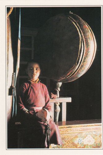 Ladakh, " Moinillon Au Pied D'un Tambour D'appel À La Prière ".