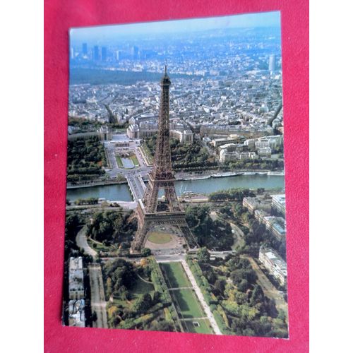Carte Postale Ancienne Paris . Tour Eiffel 1986. Vue Aerienne. Collection "En Survolant Paris N°1352. Jardins Trocadéro, Palais De Chaillot. Editions Lyna-Paris. Timbre 2,20