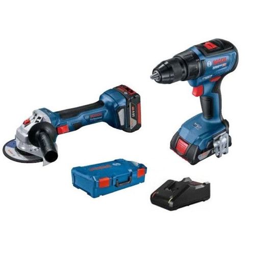 Bosch - Pack Meuleuse d'angle et perceuse visseuse ? percussion 18V (5,0 Ah et 2,0 Ah) Li-Ion - 0615990M47 Bosch Professional