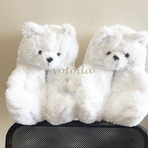 Pantoufles En Peluche Ours En Peluche Pour Femmes, Pantoufles De Maison De Dessin Animé, Pantoufles D'hiver Chaudes En Fausse Fourrure, Tongs En Fourrure Pour Femmes