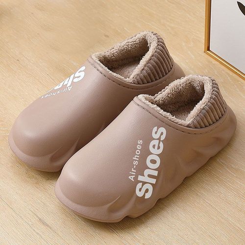 Pantoufles Eva Imperméables Et Chaudes En Peluche Pour Femmes, Chaussures De Maison Antidérapantes Semelle Souple En Coton, Pour Couple, Hiver