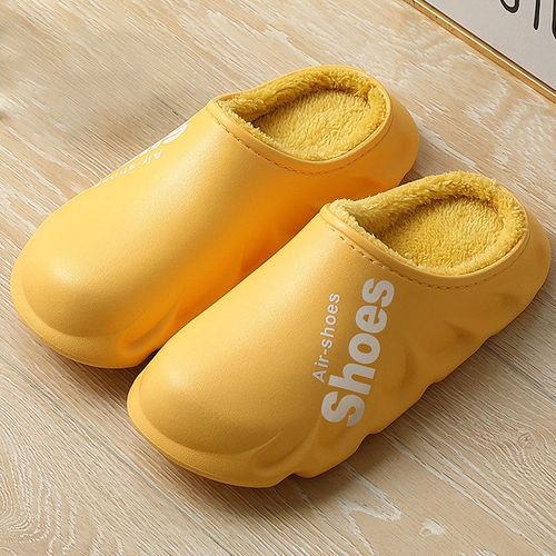 Pantoufles Eva Imperméables Et Chaudes En Peluche Pour Femmes, Chaussures De Maison Antidérapantes Semelle Souple En Coton, Pour Couple, Hiver