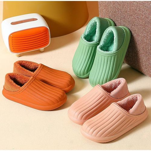 Pantoufles Imperméables Et Chaudes En Peluche Pour Femmes, Chaussures De Maison En Coton, Antidérapantes, Décontractées, Pour Chambre Coucher, Pour Couple