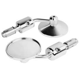 Rétroviseur Universel En Aluminium Cnc Pour Moto,Bout De La Barre De Poignée 3 "",Rétroviseurs,Kawasaki,Yamaha,Honda,Suzuki,Moto Chopper - Type Silver