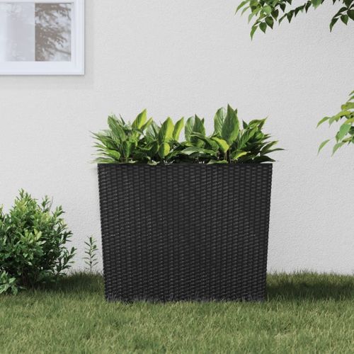 Vidaxl Jardinière Et Intérieur Amovible Anthracite 12 /44 L Rotin Pp
