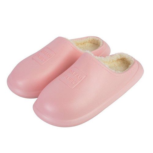 Pantoufles En Peluche Imperméables Pour Hommes Et Femmes, Sabots Chauds En Fourrure Eva, Pantoufles De Maison, Chaussures De Sol D'intérieur Pour Femmes
