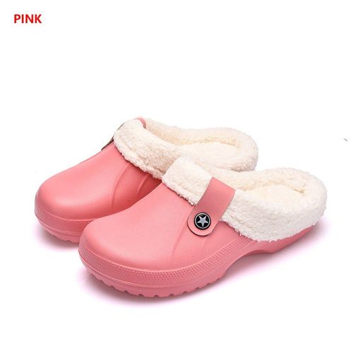 Pantoufles En Peluche Imperméables Pour Hommes Et Femmes, Sabots Chauds En Fourrure Eva, Pantoufles De Maison, Chaussures De Sol D'intérieur Pour Femmes