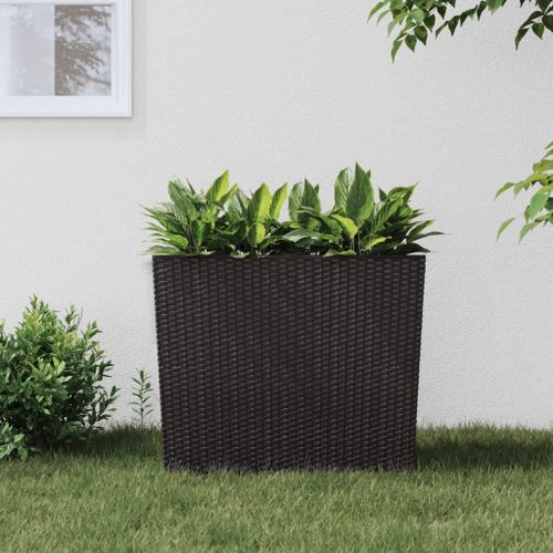 Vidaxl Jardinière Et Intérieur Amovible Marron 12 /44 L Rotin Pp