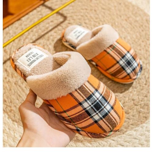 Pantoufles En Fourrure Pour Femme Et Homme, Chaussures Chaudes D'hiver, En Daim, Peluche, Intérieur Et Extérieur, En Coton, Mousse Mémoire De Forme