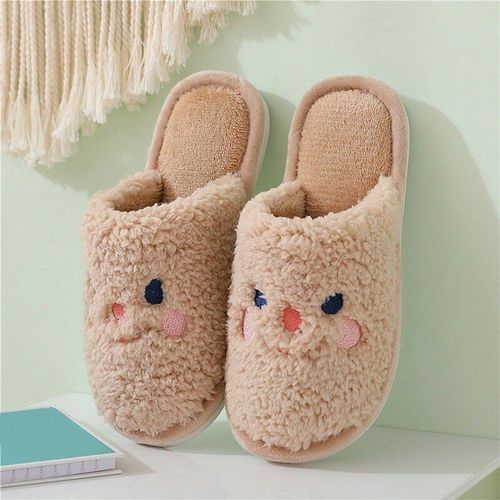 Pantoufles En Fourrure De Chien, Nouvelles Chaussures De Maison En Coton, Avec Animaux De Dessin Animé, Pour Femmes, Chaudes, En Peluche, Pour La Maison,