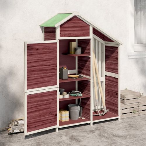 Vidaxl Abri À Outils De Jardin Moka 120x53,5x170 Cm Bois Massif Pin