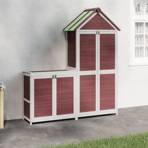 Vidaxl Ensemble De Remise À Outils De Jardin 2 Pcs Moka Pin Massif